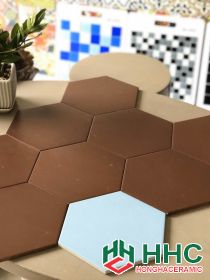 Gạch lục giác 20x23 màu nâu