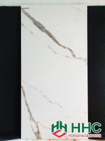 Đá bóng kính nhập khẩu 60x120 trắng vân nâu PH02