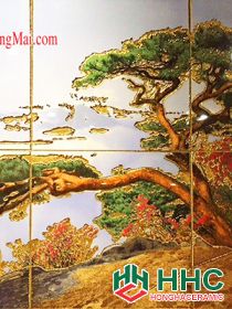Gạch tranh TMC Tùng Mai Ceramics - Cây bồ đề mạ vàng