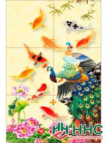 Gạch tranh TMC Tùng Mai Ceramics - Gạch tranh Công và Cá
