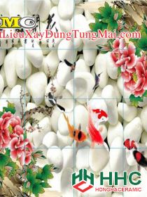 Gạch tranh 3D TMC Tùng Mai Ceramics - Hoa nở phú quý