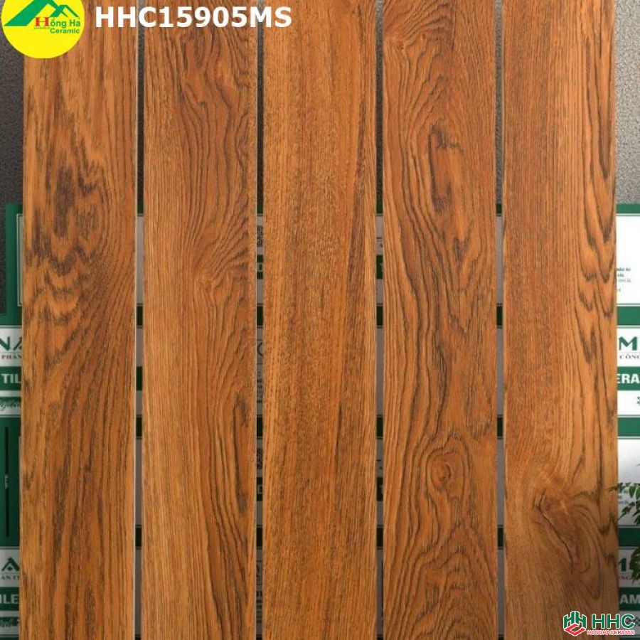 Gạch giả gỗ 15x90 lát phòng ngủ hhc15905ms