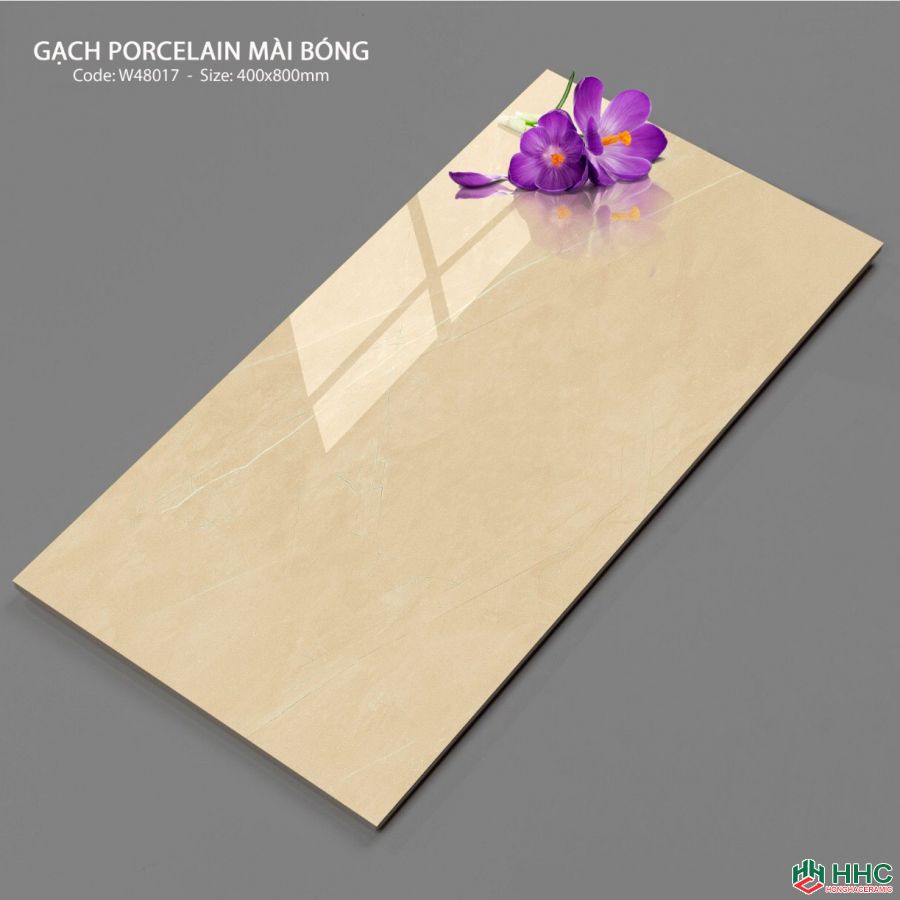 Gạch 40x80 bóng kiếng cao cấp màu kem nhạt W48017