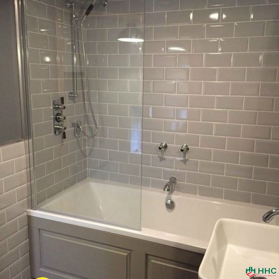 Mẫu gạch thẻ màu xám 10x20