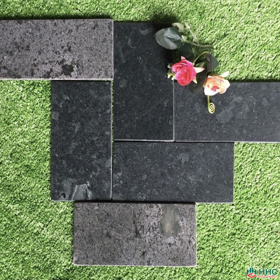 Đá tự nhiên 10x20 màu xám đen