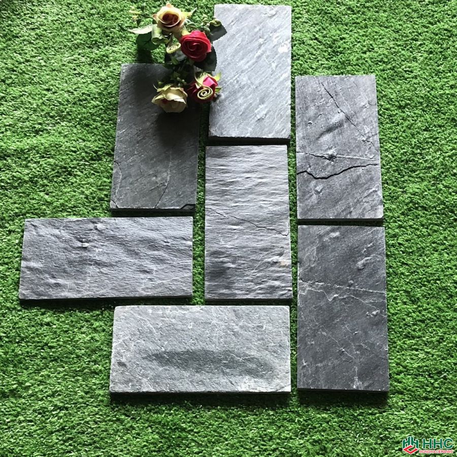 Đá tự nhiên 10x20 xám đen