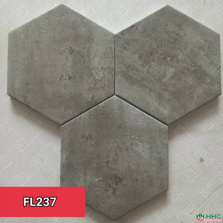 Gạch lục giác 20x23 màu xi măng đậm FL237