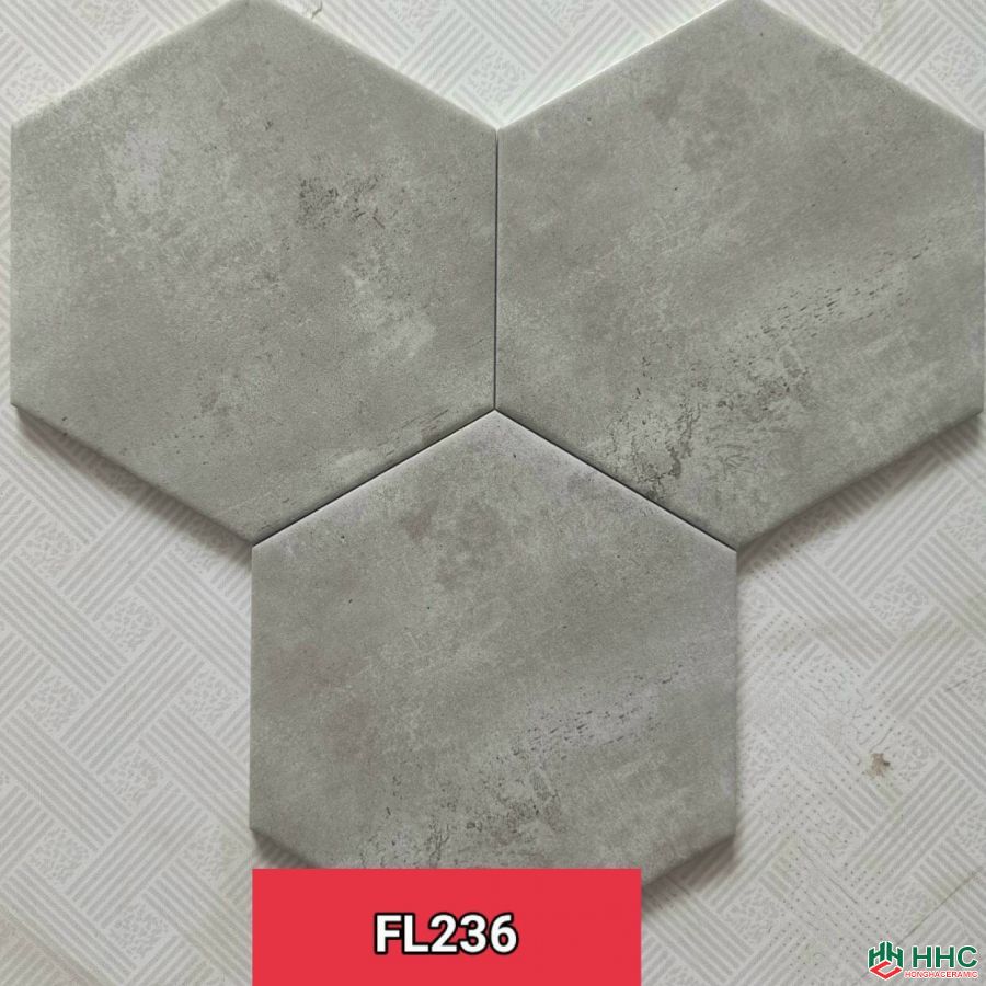 Gạch lục giác 20x23 màu xi măng nhạt FL236