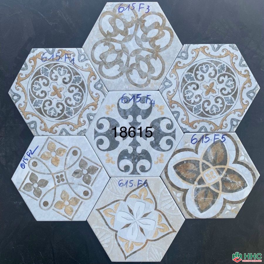 Gạch lục giác 20x23 trang trí 18615F123456