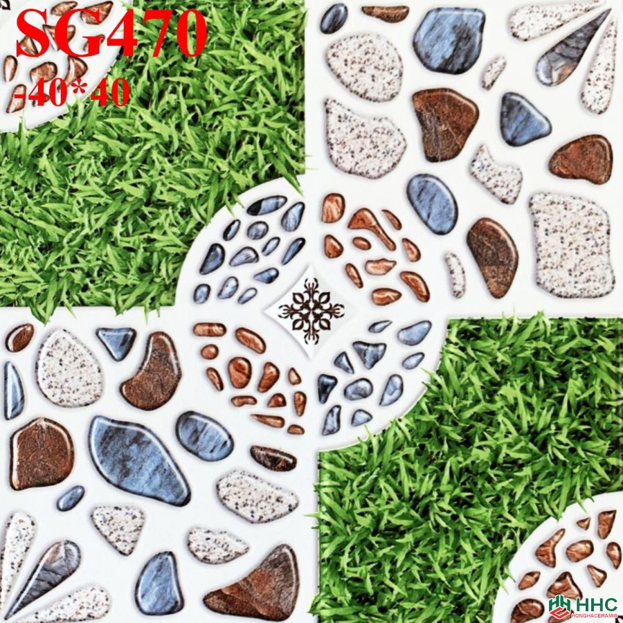 Gạch 40x40 lát sân cỏ sỏi SG470