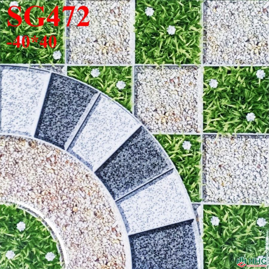 Gạch 40x40 lát sân cỏ giả đá SG472