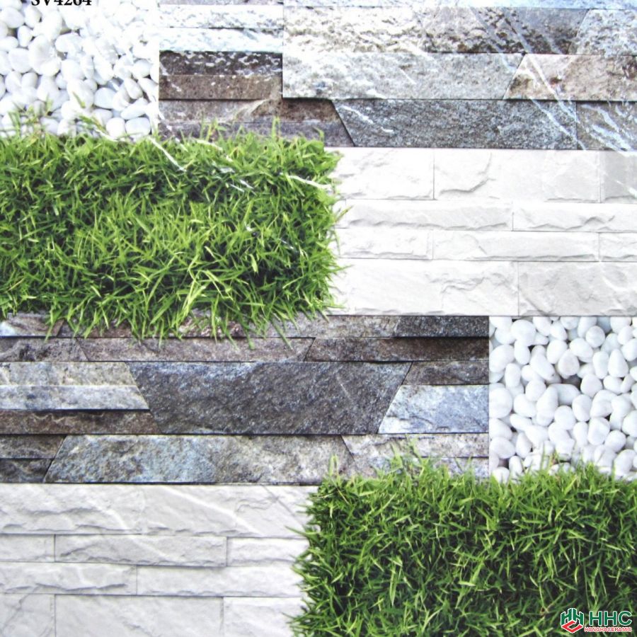 Gạch 40x40 lát sân cỏ giả đá SV4264