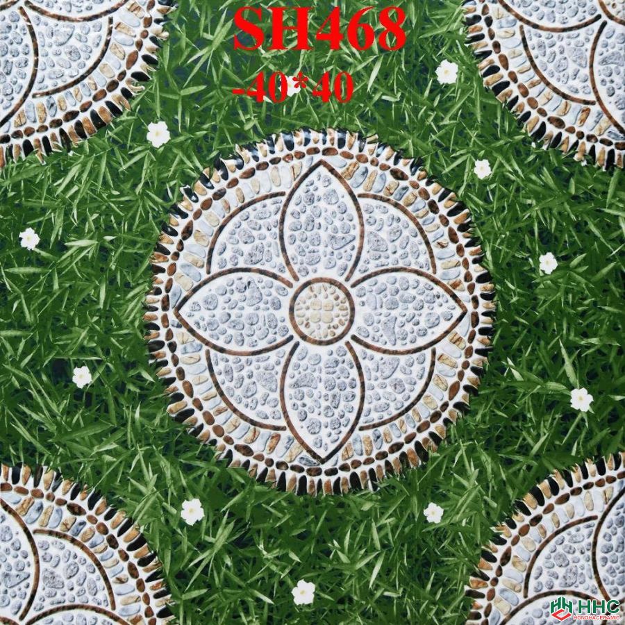 Gạch 40x40 lát sân cỏ hoa văn SH468