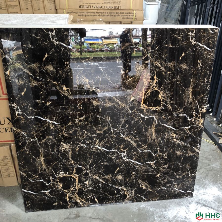 Gạch khổ lớn 1000x1000 màng nhện nâu