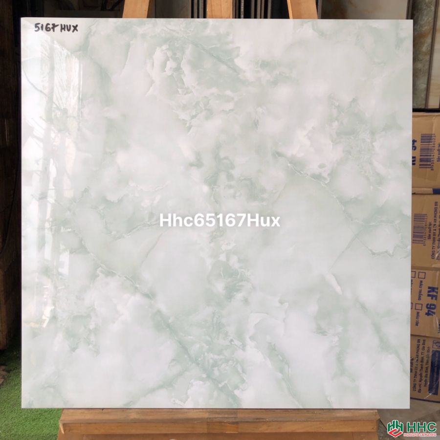 Gạch 60x60 bóng kiếng vân xanh HHC65167