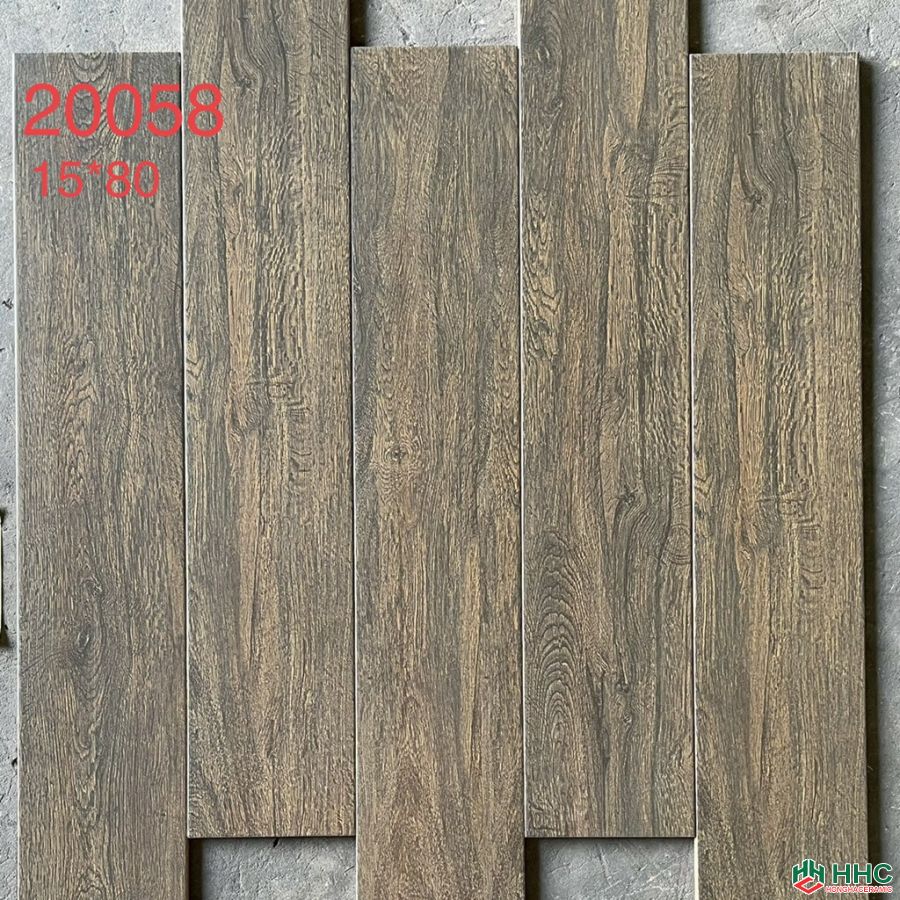 Gạch giả gỗ 15x80 màu ghi 20058