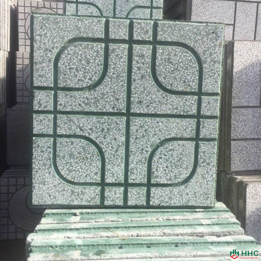 Gạch lát vỉa hè đẹp màu xanh