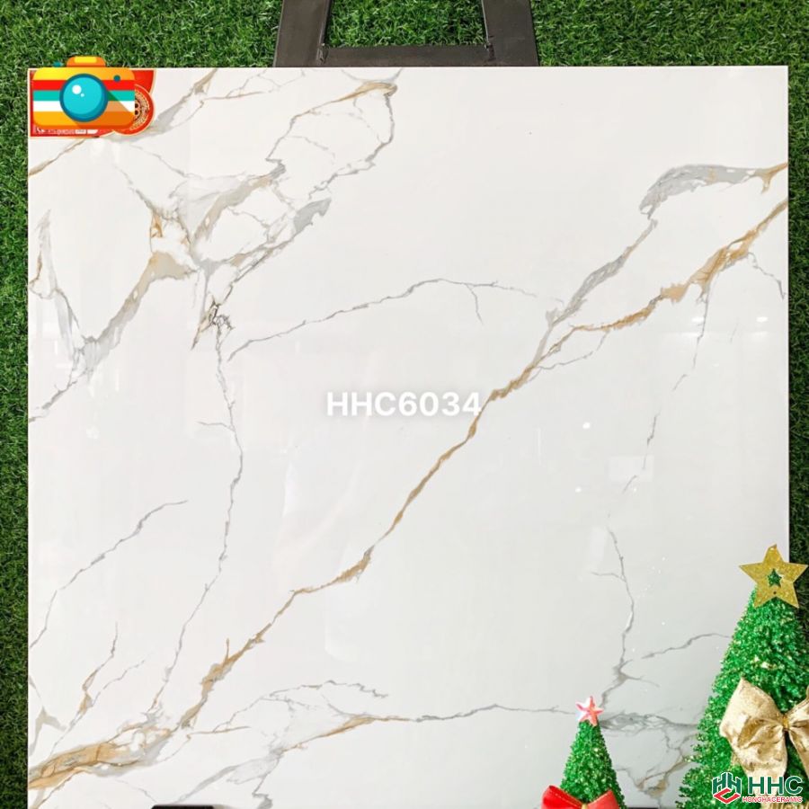 Gạch lát nền 60x60 vicenza trắng khói vàng