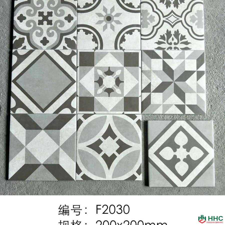 Gạch bông 20x20 ốp lát quán cà phê HH132123