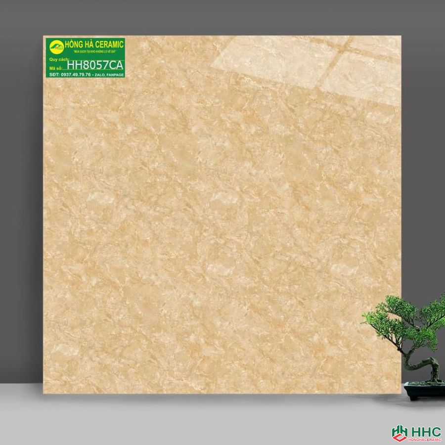 Gạch 80x80 catalan hhca8057 màu vàng bóng kiếng