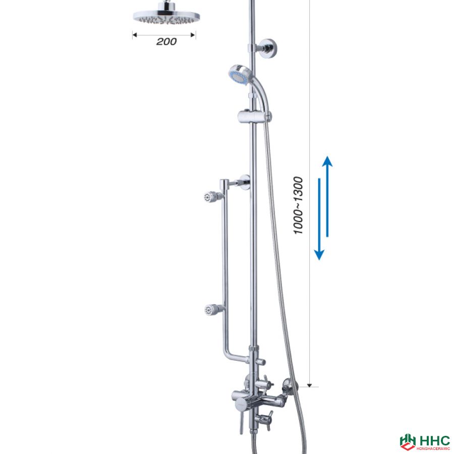 Bộ Vòi Sen Đứng Nóng Lạnh - S498C