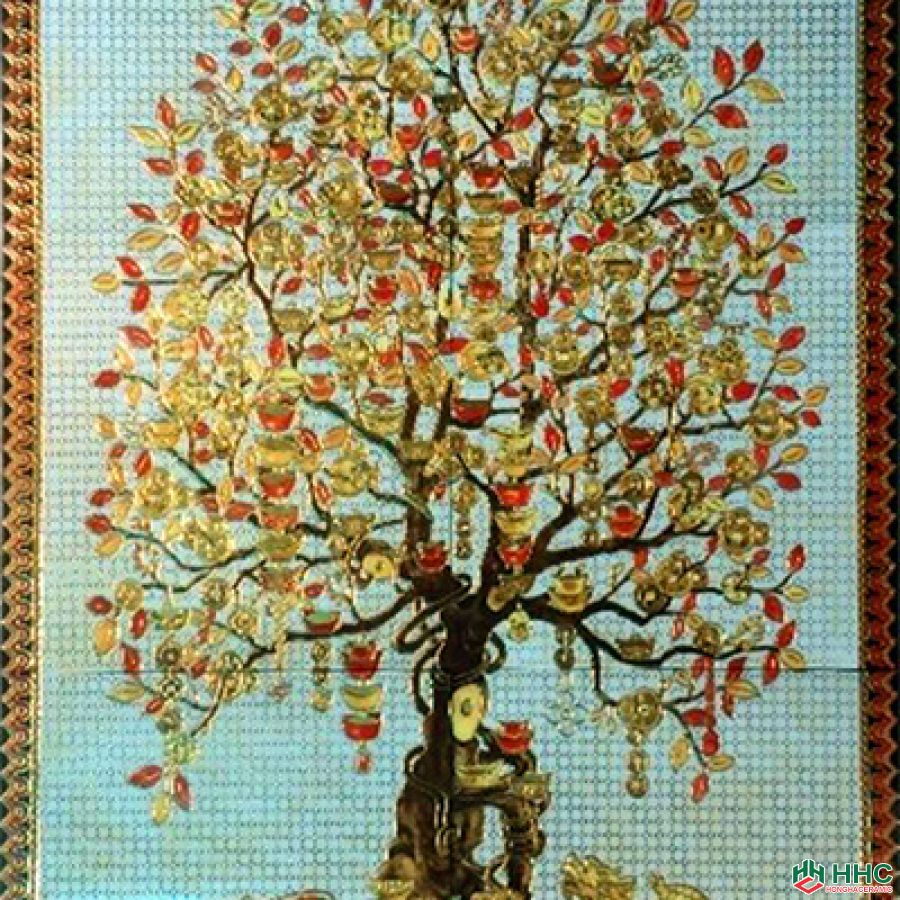 Gạch tranh TMC Tùng Mai Ceramics - Cây phát tài 1,2 x 1,8m