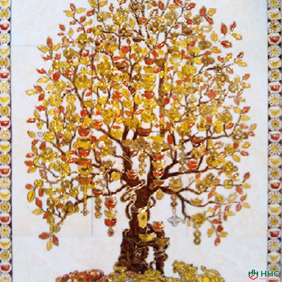 Gạch tranh TMC Tùng Mai Ceramics - Cây Phát Tài 90 x 120cm