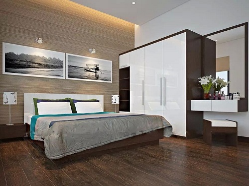 gạch giả gỗ lát phòng ngủ